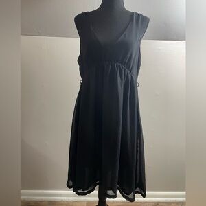 Elegant Black Sleeveless babydoll Dress